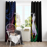 New Caledonia Kanaky Personalized Window Curtain Fleche Faitiere Mix Kagu LT7 - Polynesian Pride