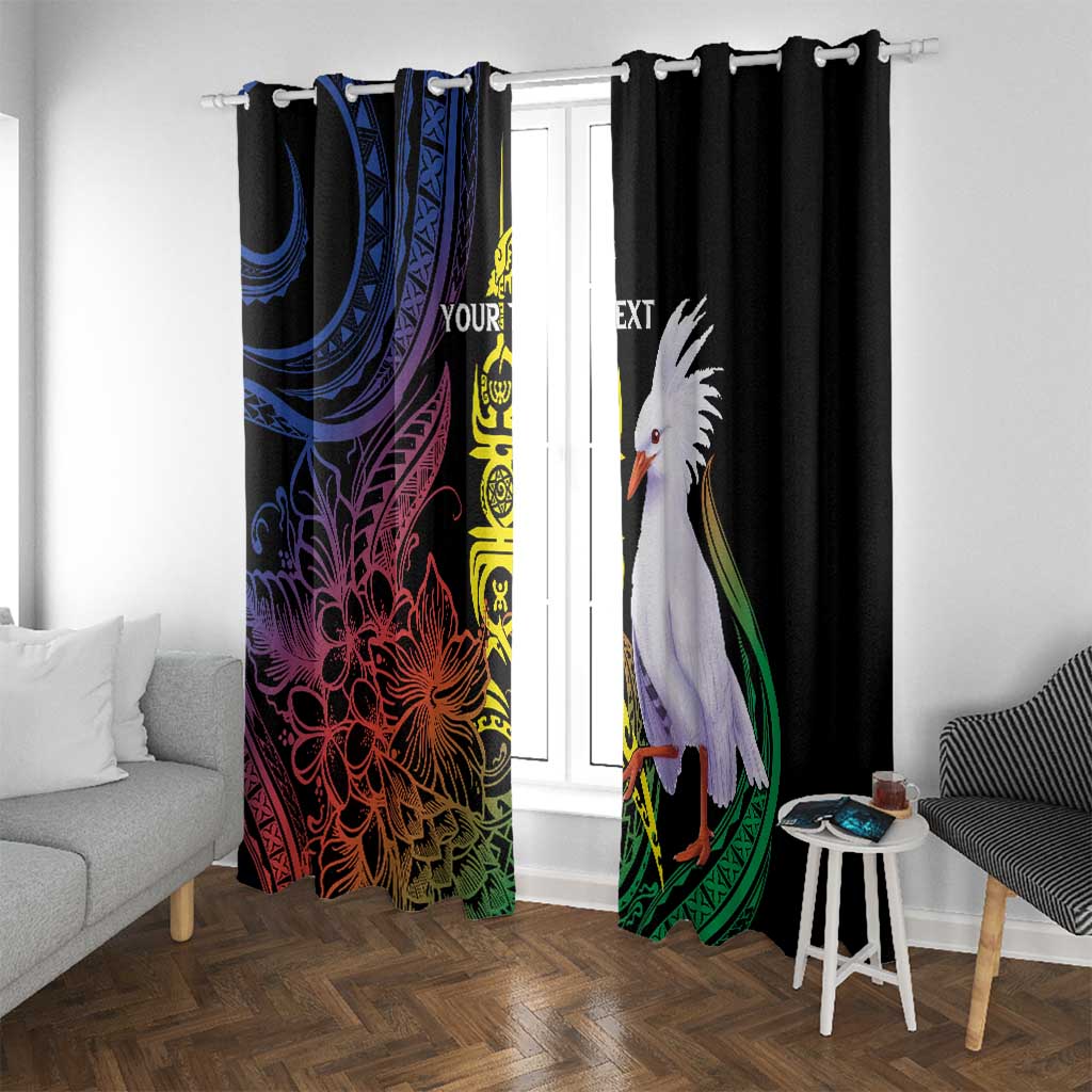 New Caledonia Kanaky Personalized Window Curtain Fleche Faitiere Mix Kagu LT7 With Grommets Colorful - Polynesian Pride