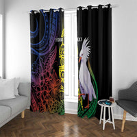 New Caledonia Kanaky Personalized Window Curtain Fleche Faitiere Mix Kagu LT7 With Grommets Colorful - Polynesian Pride