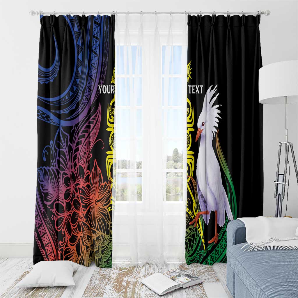 New Caledonia Kanaky Personalized Window Curtain Fleche Faitiere Mix Kagu LT7 - Polynesian Pride
