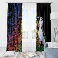New Caledonia Kanaky Personalized Window Curtain Fleche Faitiere Mix Kagu LT7 - Polynesian Pride
