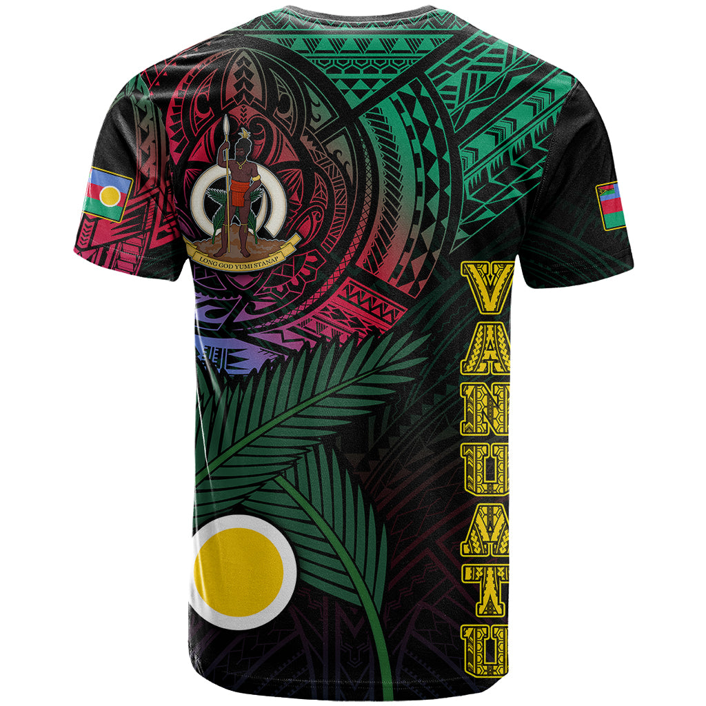 Custom Vanuatu T Shirt Turtle Chest Tattoo Flag Color Shefa LT7 - Polynesian Pride