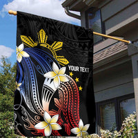 Personalized Philippines Tribal Garden Flag Tropical Waves - Plumeria LT7 - Polynesian Pride