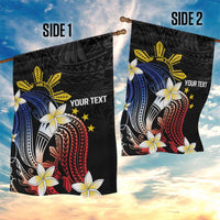Personalized Philippines Tribal Garden Flag Tropical Waves - Plumeria LT7 - Polynesian Pride