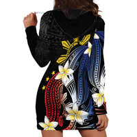 Personalized Philippines Tribal Hoodie Dress Tropical Waves - Plumeria LT7 - Polynesian Pride