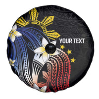 Personalized Philippines Tribal Spare Tire Cover Tropical Waves - Plumeria LT7 - Polynesian Pride