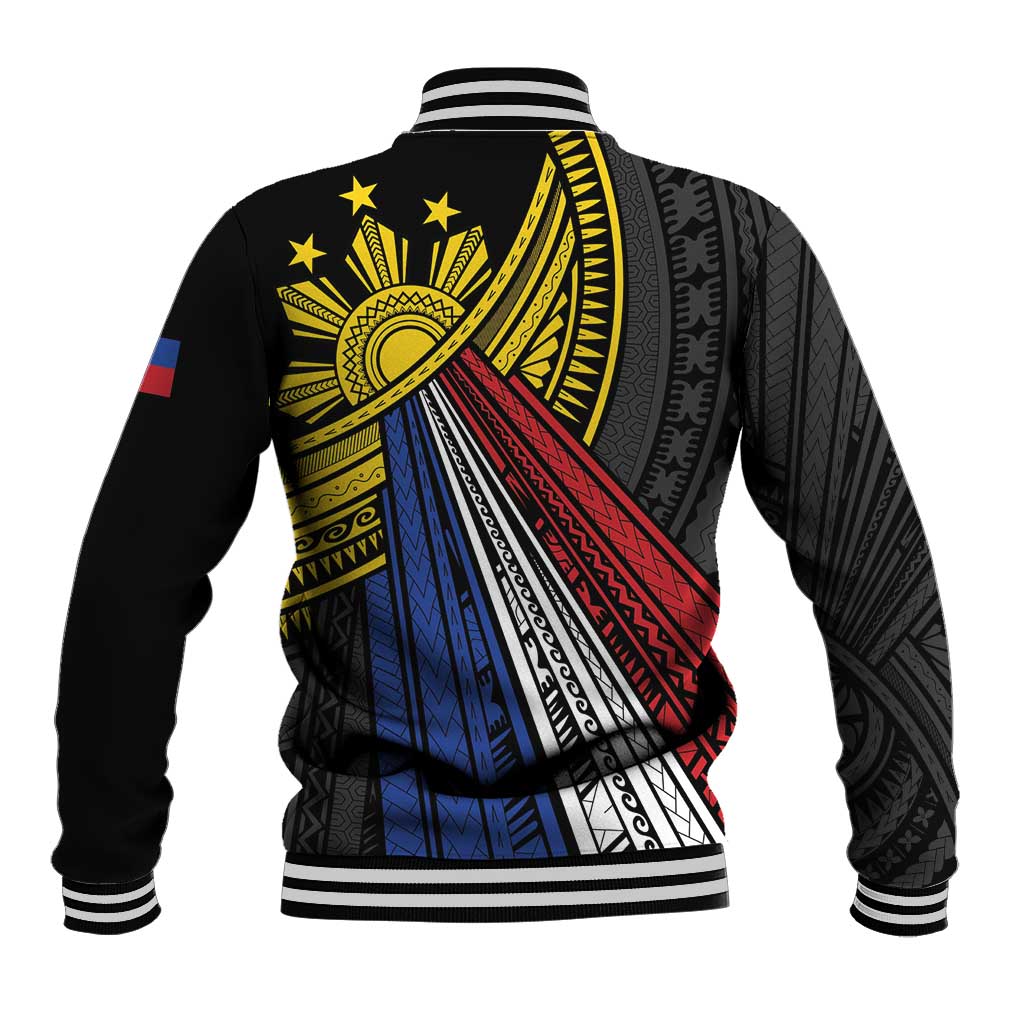 Philippines Sun Baseball Jacket Pasifika Tribal Style LT7 - Polynesian Pride