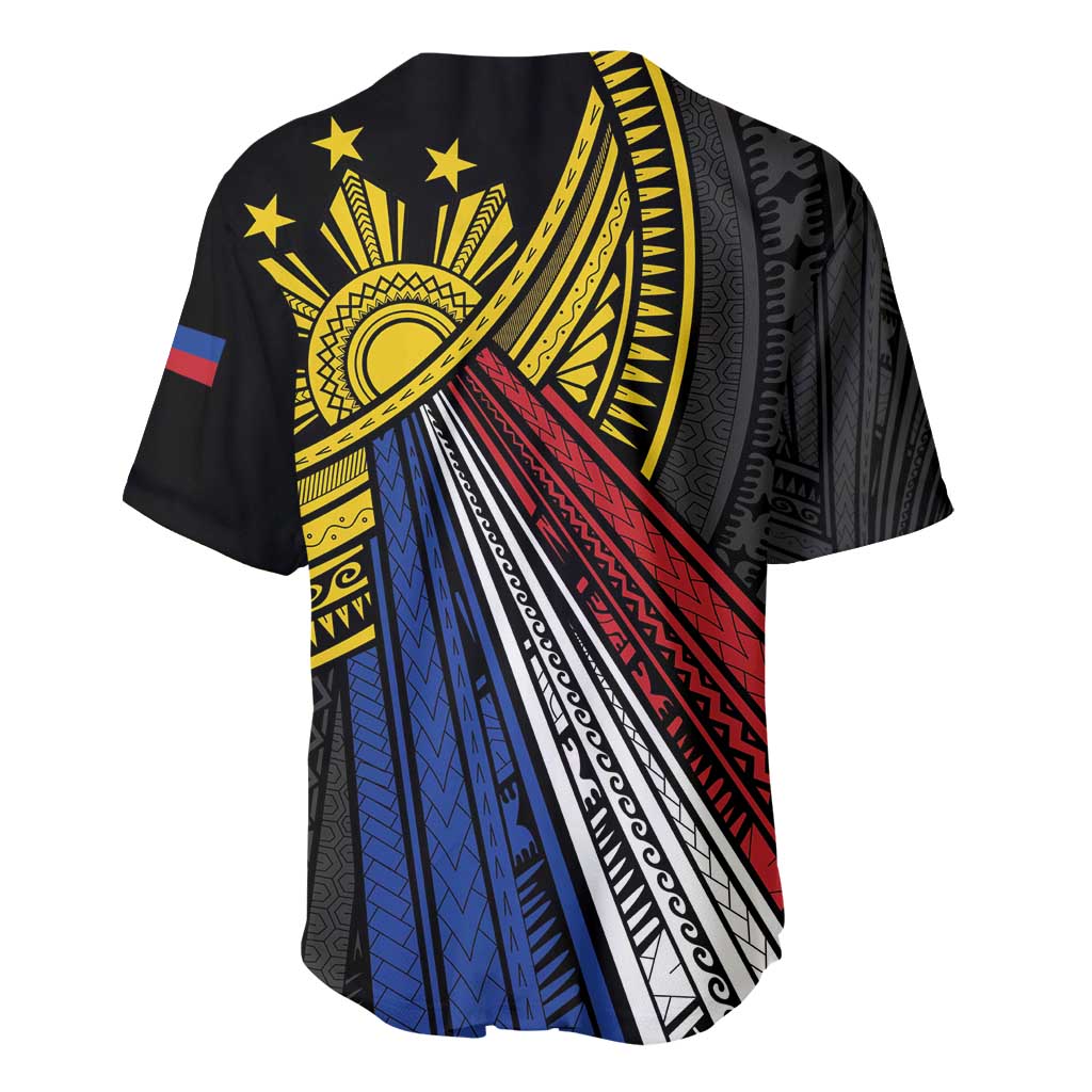 Philippines Sun Baseball Jersey Pasifika Tribal Style LT7 - Polynesian Pride