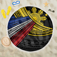 Philippines Sun Beach Blanket Pasifika Tribal Style LT7 One Size 150cm Black - Polynesian Pride