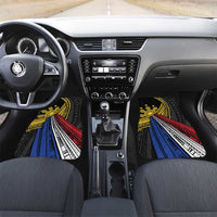 Philippines Sun Car Mats Pasifika Tribal Style LT7 Set 2pcs - Front Black - Polynesian Pride