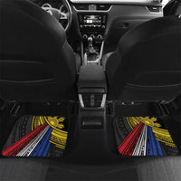 Philippines Sun Car Mats Pasifika Tribal Style LT7 Set 2pcs - Back Black - Polynesian Pride