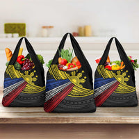Philippines Sun Grocery Bag Pasifika Tribal Style LT7 3-pack One Size Black - Polynesian Pride