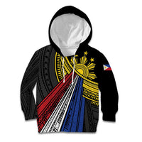 Philippines Sun Kid Hoodie Pasifika Tribal Style LT7 Hoodie Black - Polynesian Pride