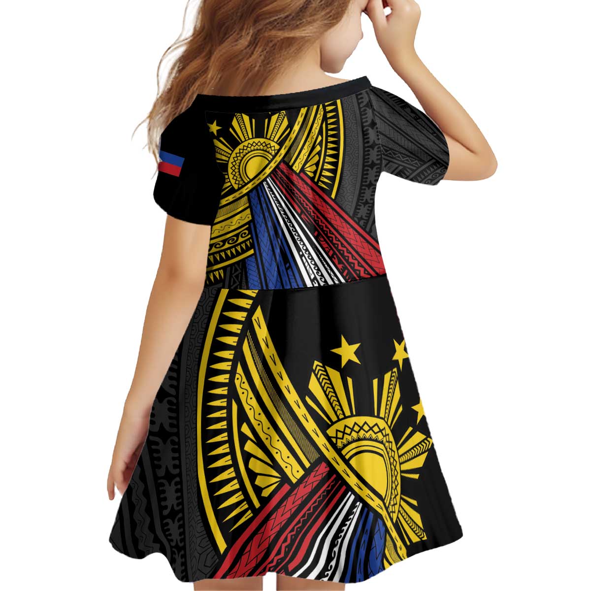 Philippines Sun Kid Short Sleeve Dress Pasifika Tribal Style LT7 - Polynesian Pride