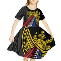 Philippines Sun Kid Short Sleeve Dress Pasifika Tribal Style LT7 - Polynesian Pride