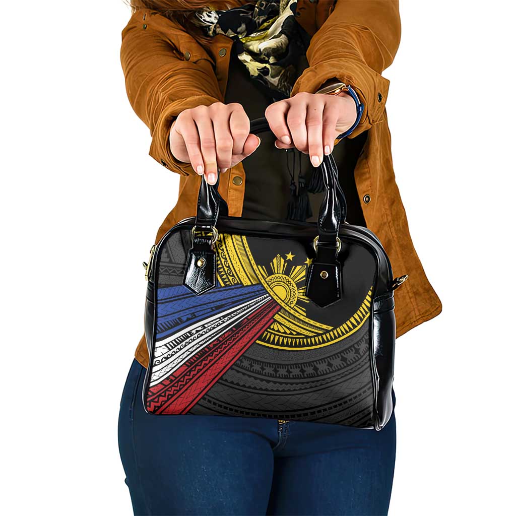 Philippines Sun Shoulder Handbag Pasifika Tribal Style LT7 One Size Black - Polynesian Pride