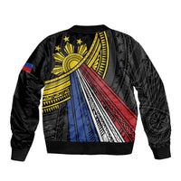 Philippines Sun Sleeve Zip Bomber Jacket Pasifika Tribal Style LT7 - Polynesian Pride