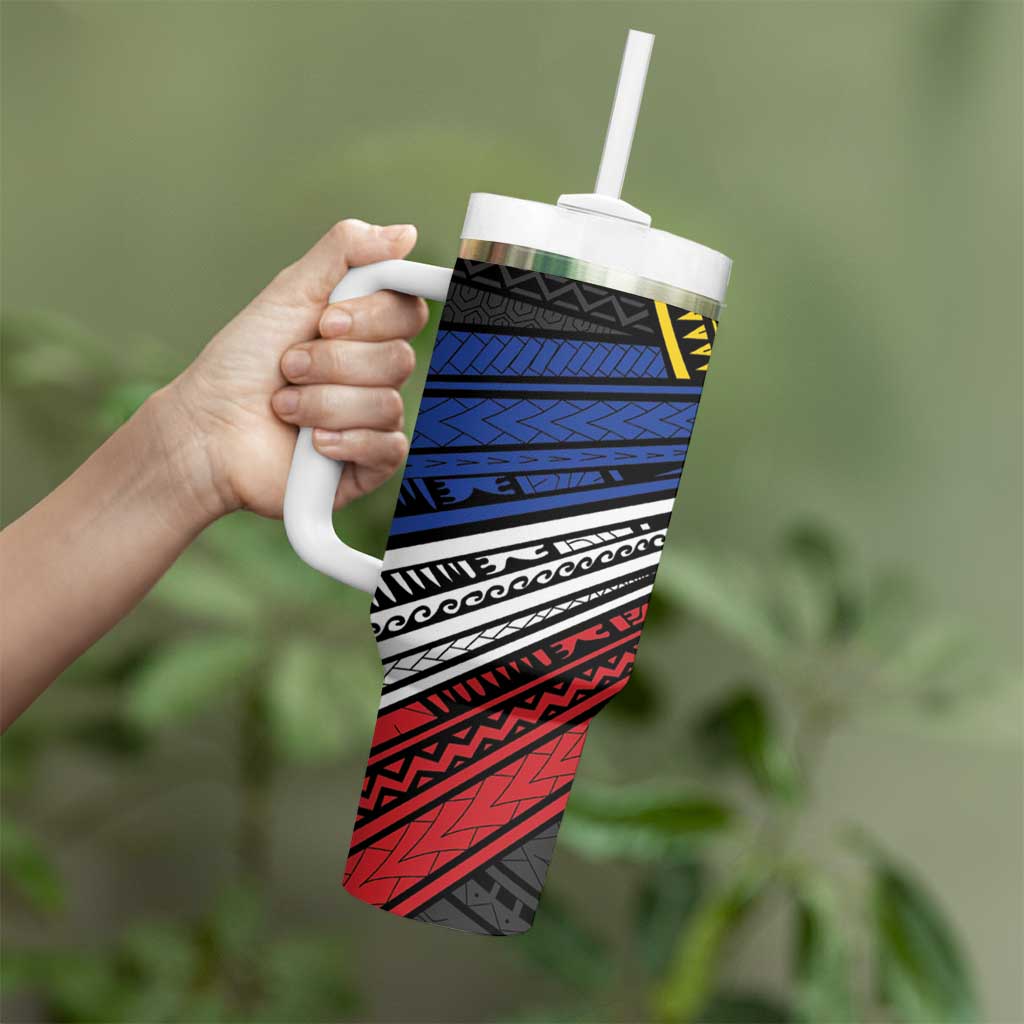 Philippines Sun Tumbler With Handle Pasifika Tribal Style LT7 - Polynesian Pride
