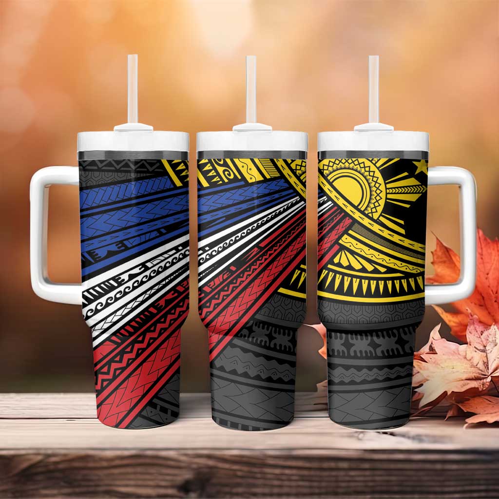Philippines Sun Tumbler With Handle Pasifika Tribal Style LT7 - Polynesian Pride