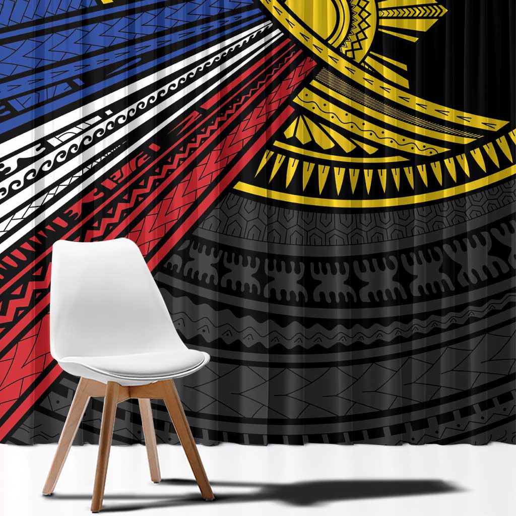 Philippines Sun Window Curtain Pasifika Tribal Style LT7 - Polynesian Pride