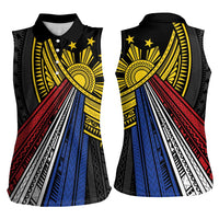 Philippines Sun Women Sleeveless Polo Shirt Pasifika Tribal Style LT7 - Polynesian Pride