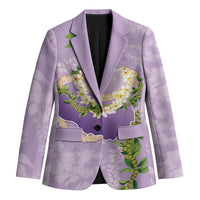 Hawaii Kauai Island Flowers Lei Blazer Mokihana Lei LT7 Unisex Lavender - Polynesian Pride