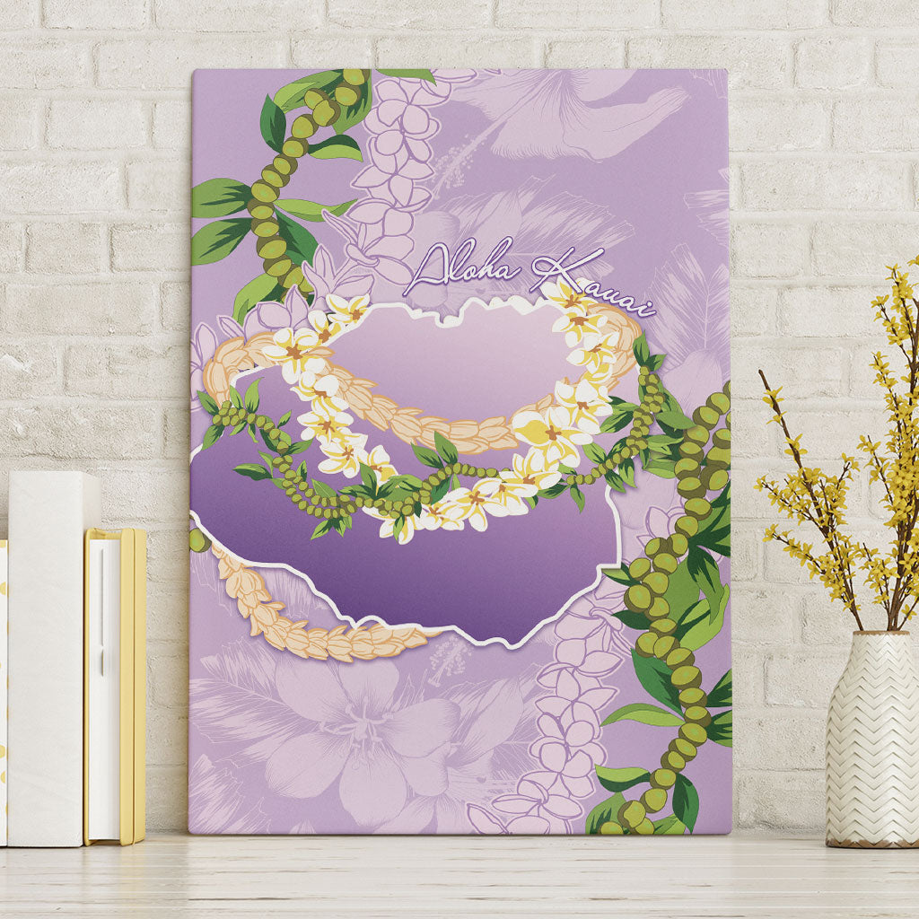 Hawaii Kauai Island Flowers Lei Canvas Wall Art Mokihana Lei LT7 Without Frame Lavender - Polynesian Pride