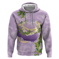 Hawaii Kauai Island Flowers Lei Zip Hoodie Mokihana Lei LT7 Pullover Hoodie Lavender - Polynesian Pride