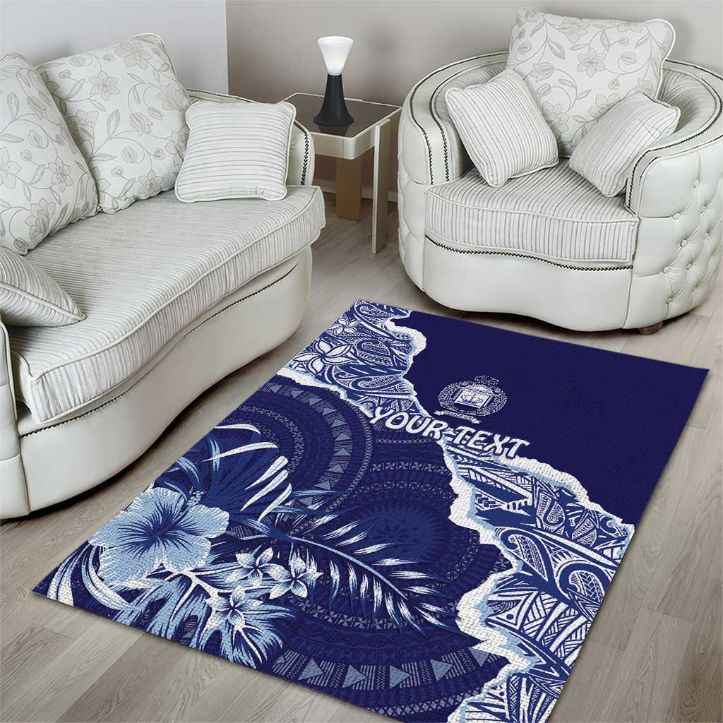 Fiji Queen Victoria School Personalised Area Rug Masi Tapa Torn Style LT7 - Polynesian Pride