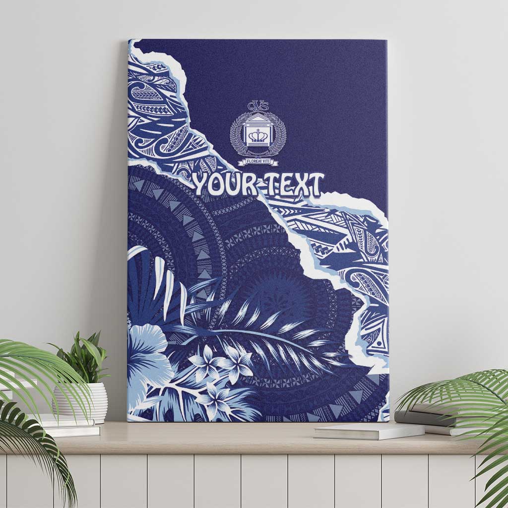 Fiji Queen Victoria School Personalised Canvas Wall Art Masi Tapa Torn Style LT7 - Polynesian Pride