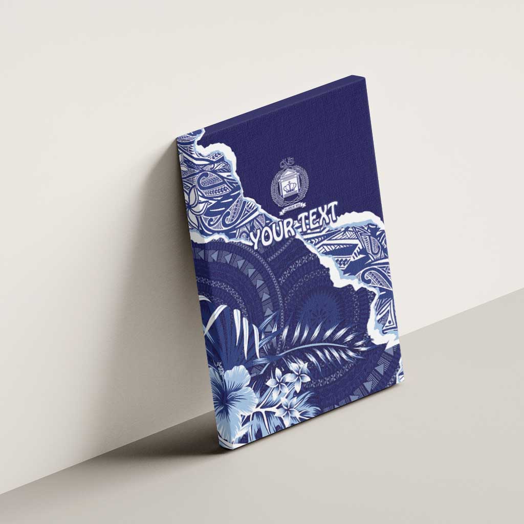 Fiji Queen Victoria School Personalised Canvas Wall Art Masi Tapa Torn Style LT7 - Polynesian Pride