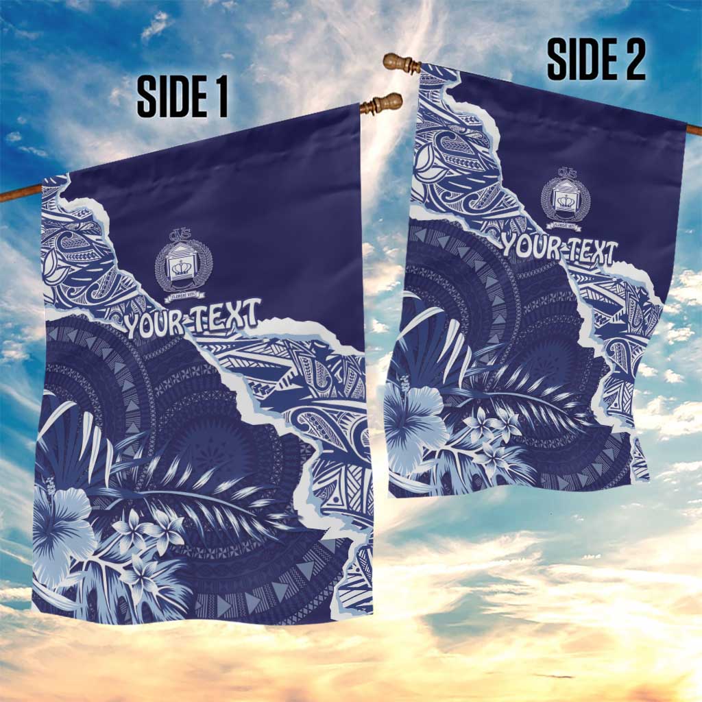 Fiji Queen Victoria School Personalised Garden Flag Masi Tapa Torn Style LT7 - Polynesian Pride