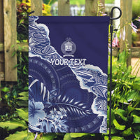 Fiji Queen Victoria School Personalised Garden Flag Masi Tapa Torn Style LT7 Garden Flag Blue - Polynesian Pride