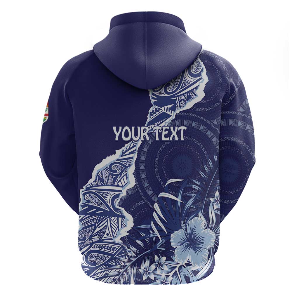 Fiji Queen Victoria School Personalised Hoodie Masi Tapa Torn Style LT7 - Polynesian Pride