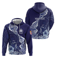 Fiji Queen Victoria School Personalised Hoodie Masi Tapa Torn Style LT7 - Polynesian Pride