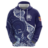 Fiji Queen Victoria School Personalised Hoodie Masi Tapa Torn Style LT7 - Polynesian Pride