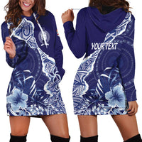 Fiji Queen Victoria School Personalised Hoodie Dress Masi Tapa Torn Style LT7 - Polynesian Pride