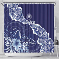 Fiji Queen Victoria School Personalised Shower Curtain Masi Tapa Torn Style LT7 - Polynesian Pride