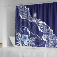 Fiji Queen Victoria School Personalised Shower Curtain Masi Tapa Torn Style LT7 - Polynesian Pride