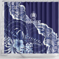 Fiji Queen Victoria School Personalised Shower Curtain Masi Tapa Torn Style LT7 - Polynesian Pride
