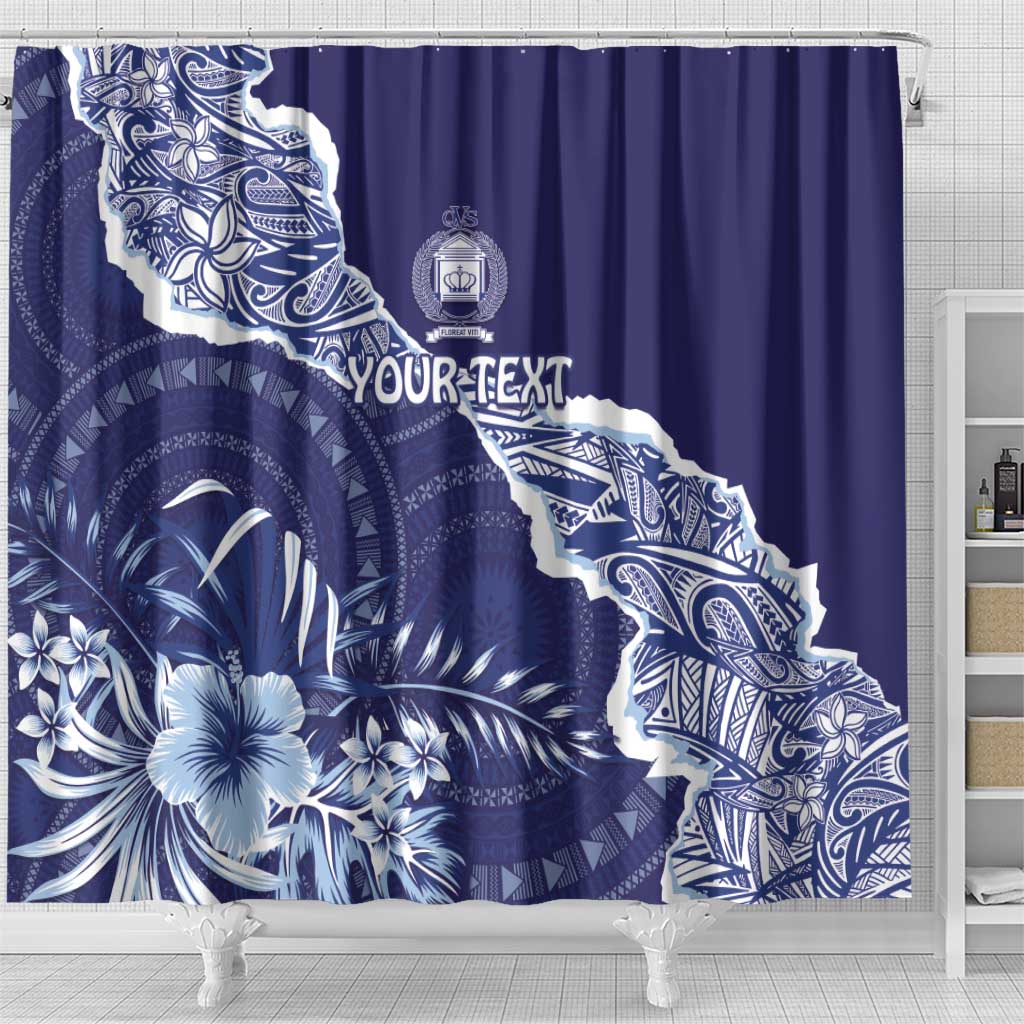 Fiji Queen Victoria School Personalised Shower Curtain Masi Tapa Torn Style LT7 - Polynesian Pride