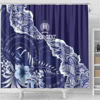 Fiji Queen Victoria School Personalised Shower Curtain Masi Tapa Torn Style LT7 - Polynesian Pride