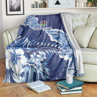 Fiji Lelean Memorial School Personalised Blanket Korodredre Davuilevu Masi Mix Style LT7 Blue - Polynesian Pride