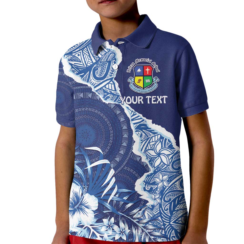 Fiji Lelean Memorial School Personalised Kid Polo Shirt Korodredre Davuilevu Masi Mix Style LT7 Kid Blue - Polynesian Pride