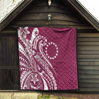 Kia Orana Cook Islands Quilt Maroon Plumeria Tropical Waves LT7 - Polynesian Pride