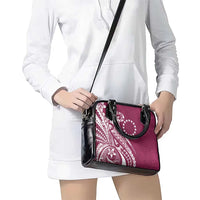 Kia Orana Cook Islands Shoulder Handbag Maroon Plumeria Tropical Waves LT7 - Polynesian Pride