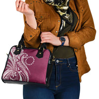 Kia Orana Cook Islands Shoulder Handbag Maroon Plumeria Tropical Waves LT7 - Polynesian Pride