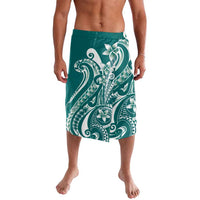 Kia Orana Cook Islands Lavalava Teal Plumeria Tropical Waves LT7 Teal - Polynesian Pride