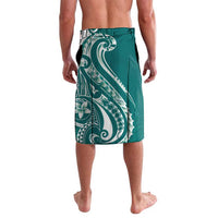 Kia Orana Cook Islands Lavalava Teal Plumeria Tropical Waves LT7 - Polynesian Pride