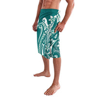 Kia Orana Cook Islands Lavalava Teal Plumeria Tropical Waves LT7 - Polynesian Pride